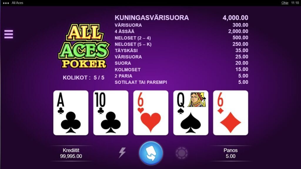 All Aces poker pelipöytä