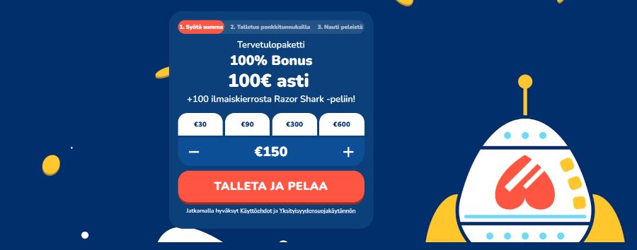 Buusti ensitalletusbonus SuomiCasinoCom