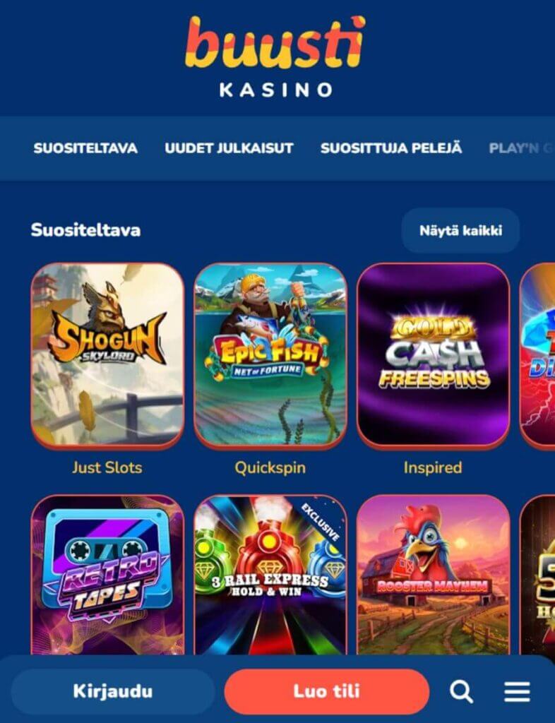 Buusti mobiili SuomiCasinoCom