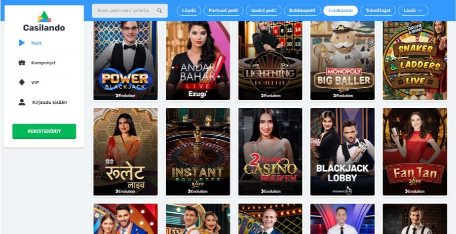 Casilando livekasino SuomiCasinoCom