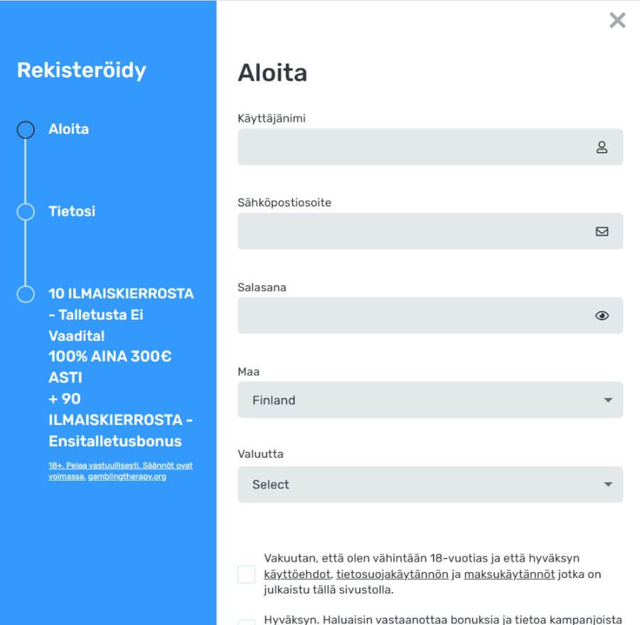 Casilando prosessi SuomiCasinoCom