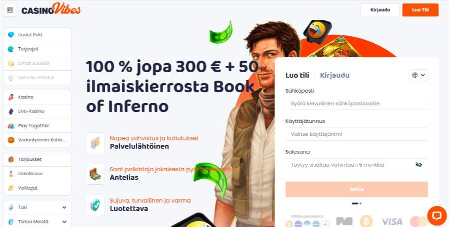 CasinoVibes etusivu SuomiCasinoCom