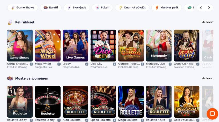 CasinoVibes livekasino SuomiCasinoCom