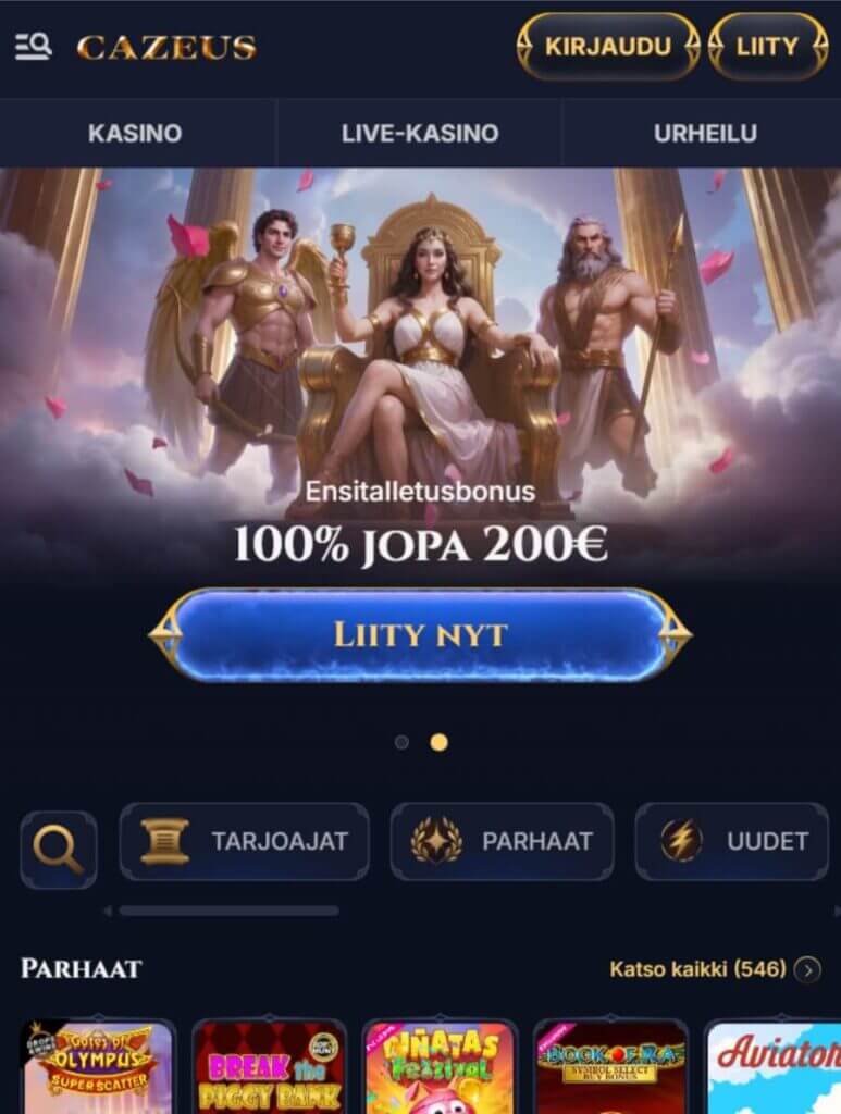 Cazeus mobiili SuomiCasinoCom