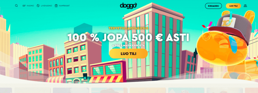 Doggo Casinon etusivu.