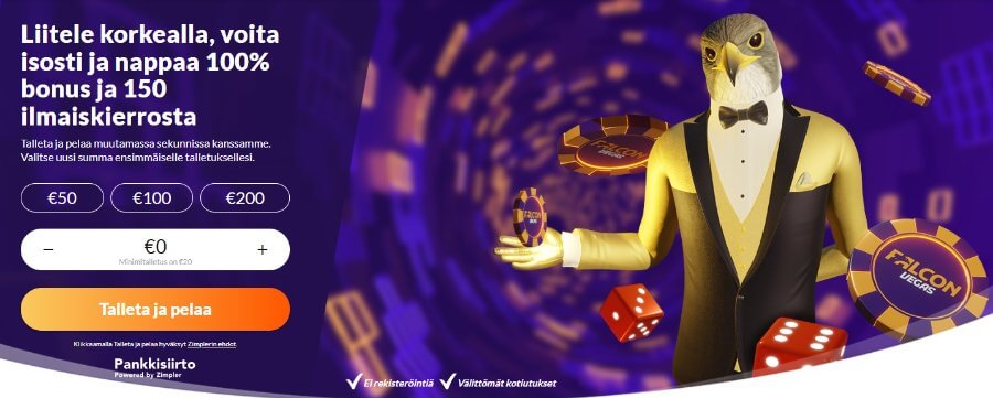 Suuri tervetuliaisbonus Falcon Vegasilta