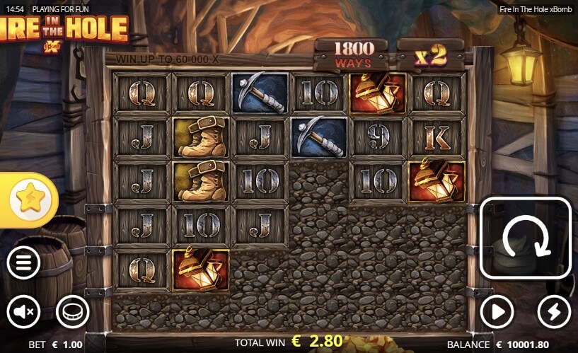 Fire in the hole xbomb slot rullat ja rivit