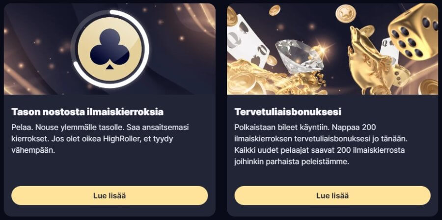 Tervetuliaisbonus HighRoller kasinolla