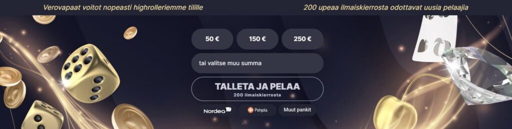 Highroller casino verovapaat voitot ja ilmaiskierroksia