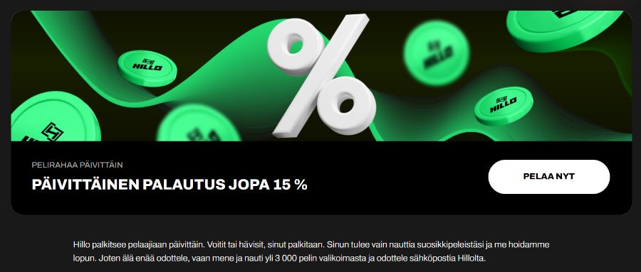 Hillo tervetulobonus SuomiCasinoCom