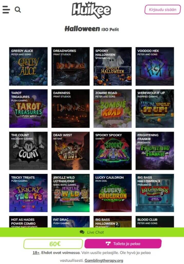 Huikee mobiili SuomiCasinoCom