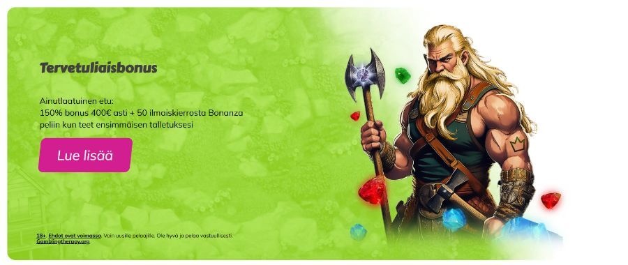 Huikee tervetulobonus SuomiCasinoCom