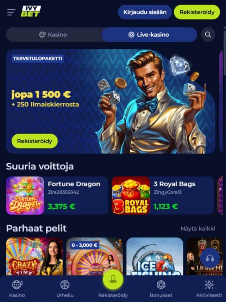 Ivybet mobiili suomicasinocom
