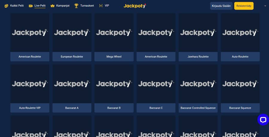 Jackpoty livepelit SuomiCasinoCom