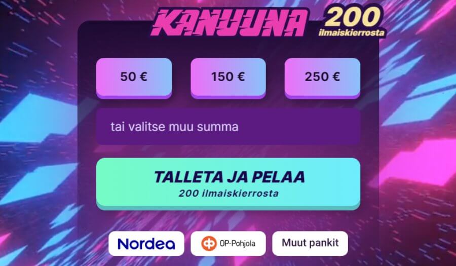 Kanuuna kasinot ilman rekisteröitymistä