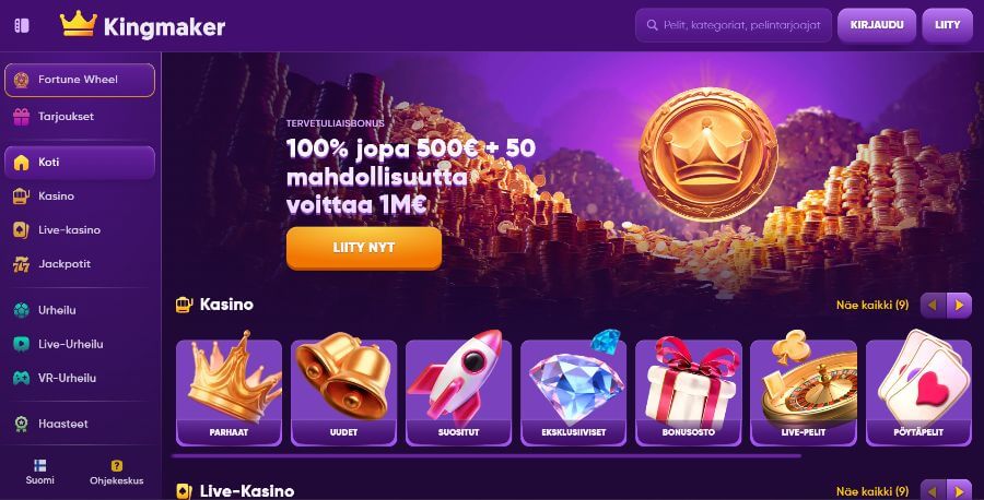 Kingmaker etusivu SuomiCasino.com