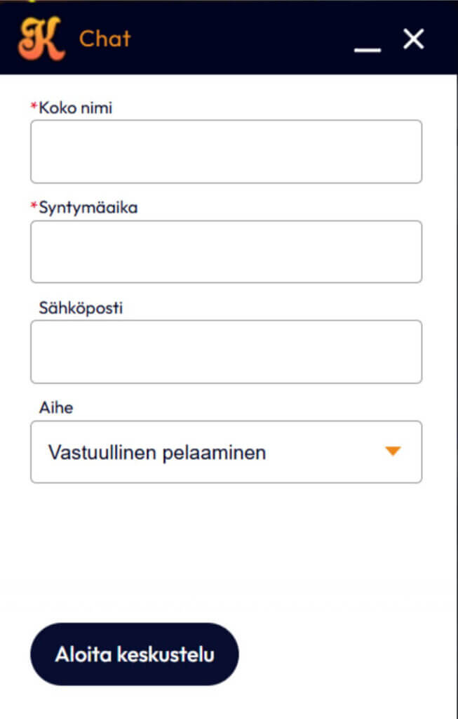 Kunkku asiakaspalvelu SuomiCasinoCom
