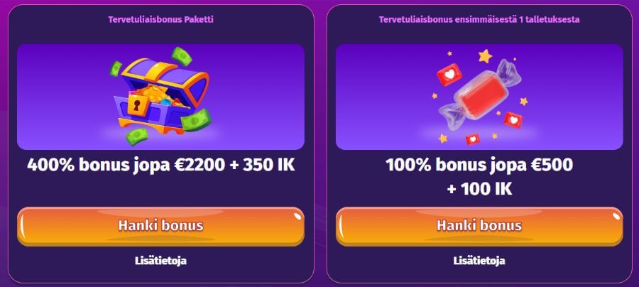 Lolly Spins tervetulobonus SuomiCasinoCom