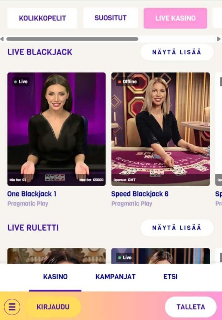 Lysti mobiili SuomiCasinoCom