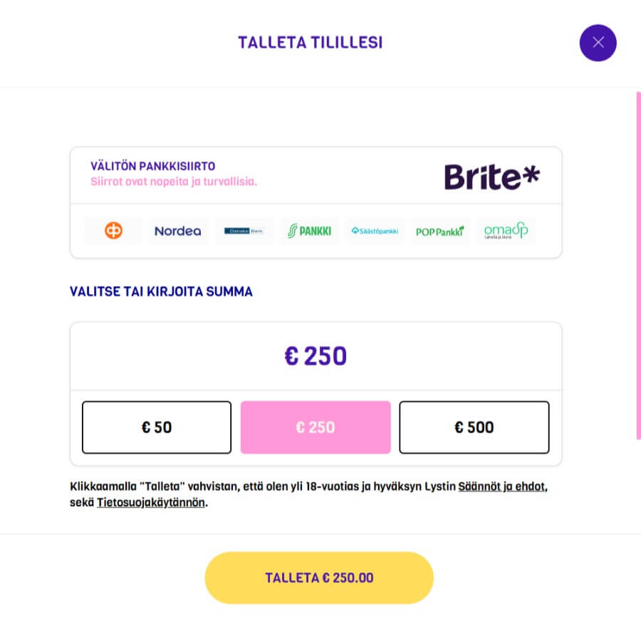 Lysti prosessi SuomiCasinoCom