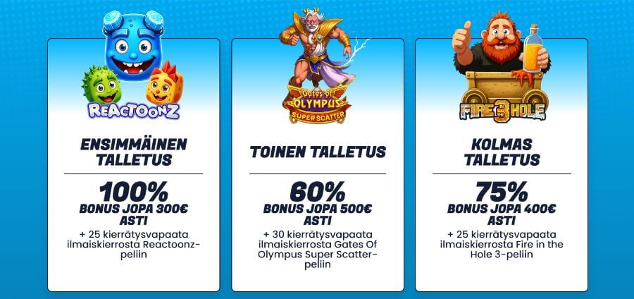 Mainio ensitalletusbonus suomicasinocom