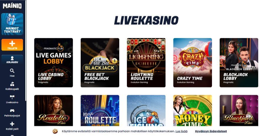 Mainio livekasino suomicasinocom