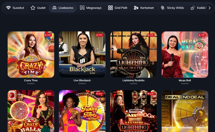 Mammona livekasino SuomiCasinoCom