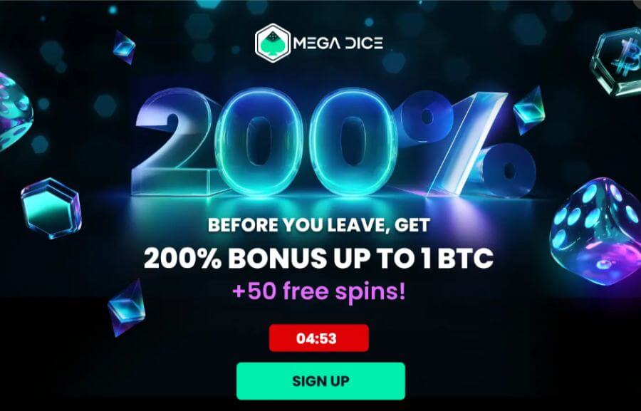 Mega Dice ensitallletusbonus SuomiCasinoCom