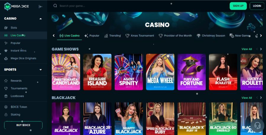 Mega Dice livekasino SuomiCasinoCom