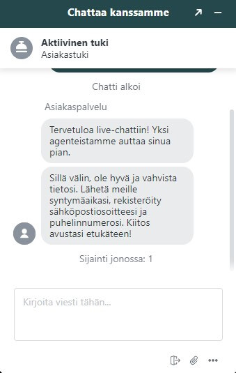 Nopein live chat 