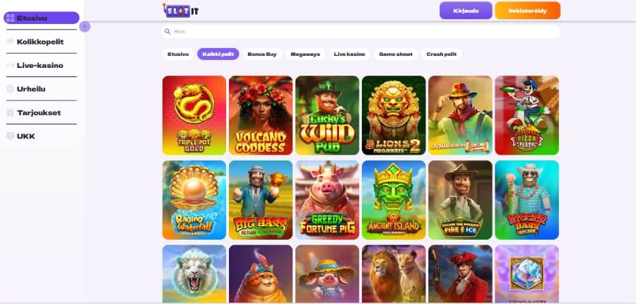 Slot It pelivalikoima