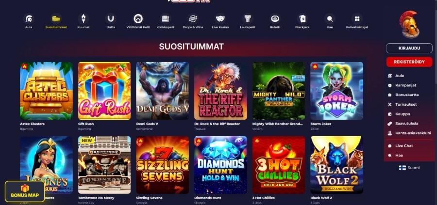 Slota pelivalikoima