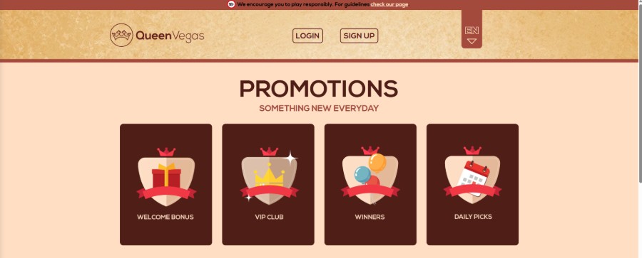 Queen Vegas promotions