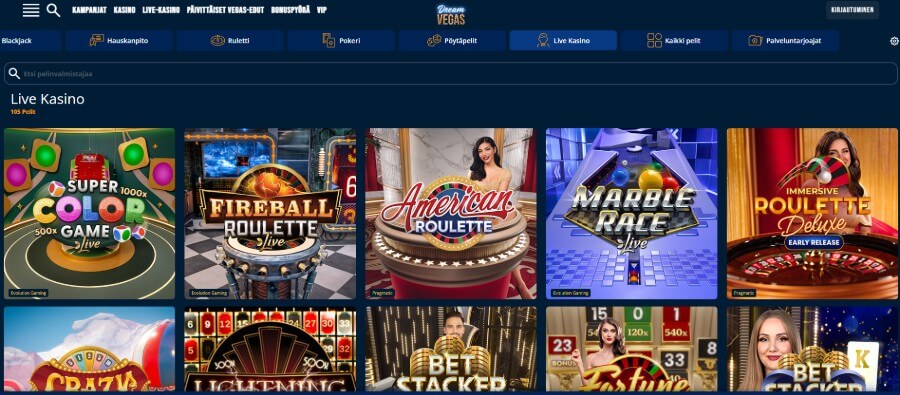 Dream Vegas livecasino