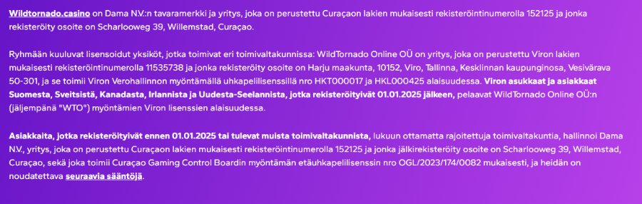 WildTornado lisenssi