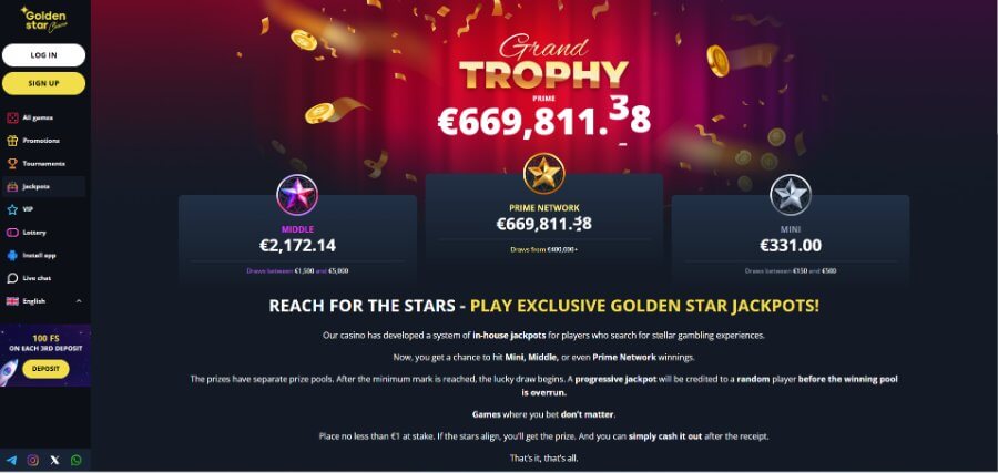 Golden Star jackpot