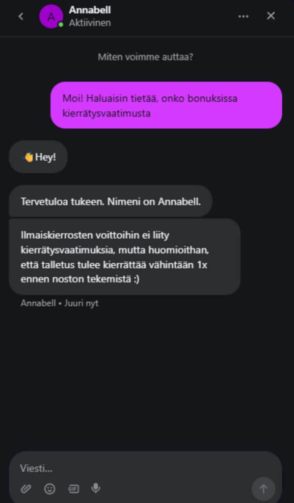 Pelipeto asiakaspalvelu