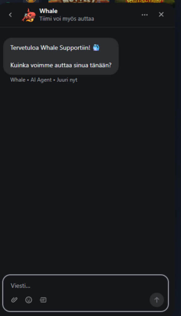 Whale.io asiakaspalvelu