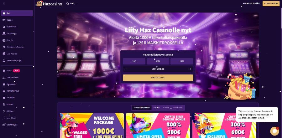Haz Casino etusivu