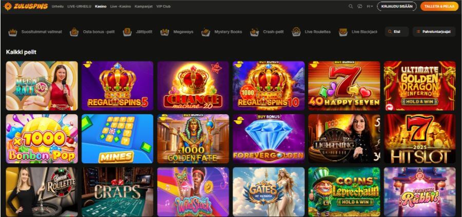 Zuluspins kolikkopelit