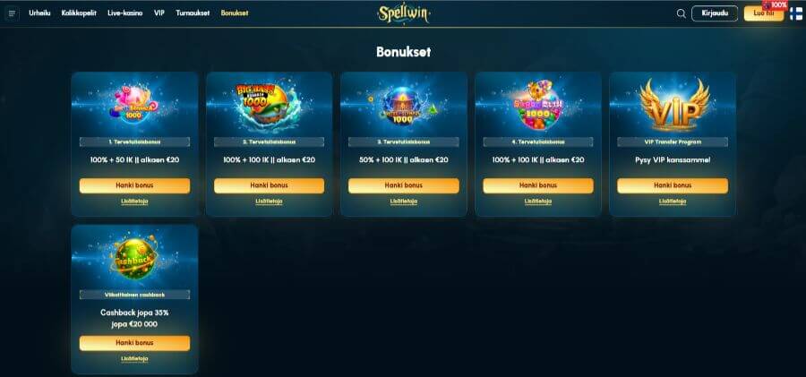Spellwin bonukset