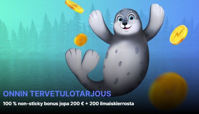 Norppa Kasino tervetuliaisbonus jopa 200 € non-sticky bonus