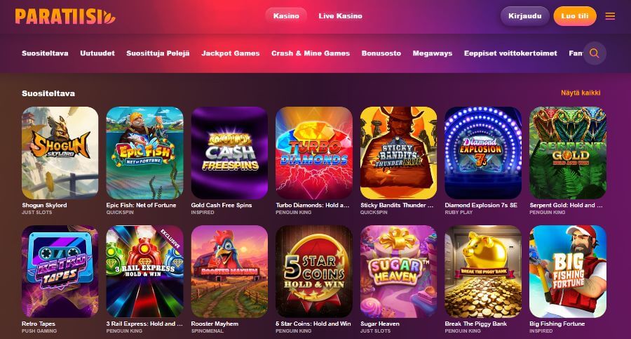 Paratiisi peliaula SuomuCasinoCom