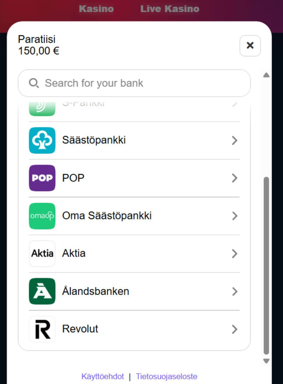 Paratiisi prosessi SuomiCasinoCom
