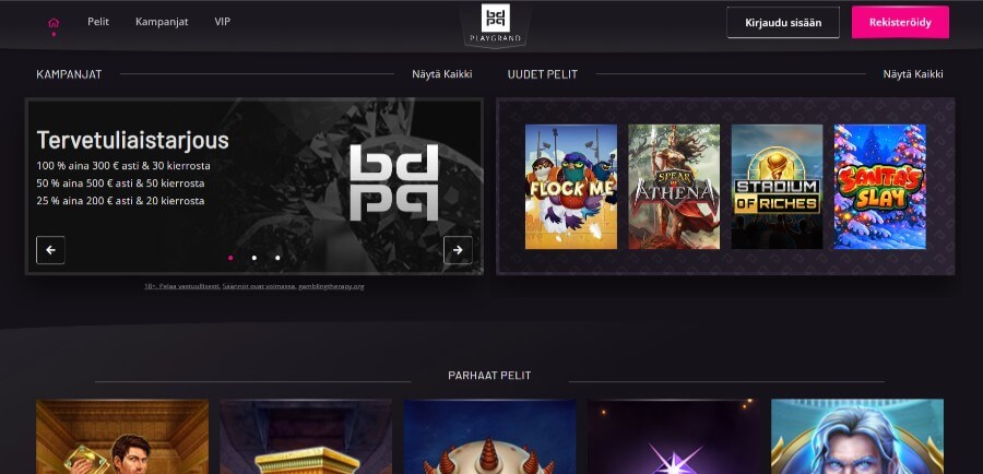 Playgrand etusivu SuomiCasinoCom