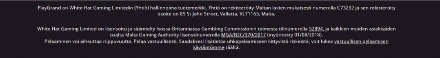 Playgrand lisenssi SuomiCasinoCom