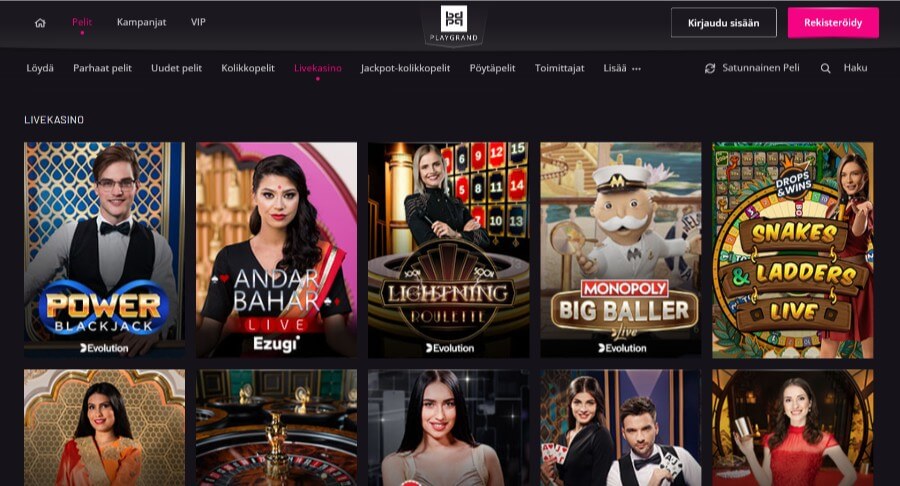 Playgrand livekasino SuomiCasinoCom