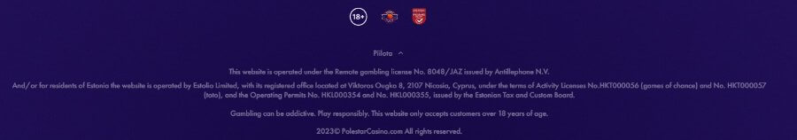 Polestar Casino lisenssi