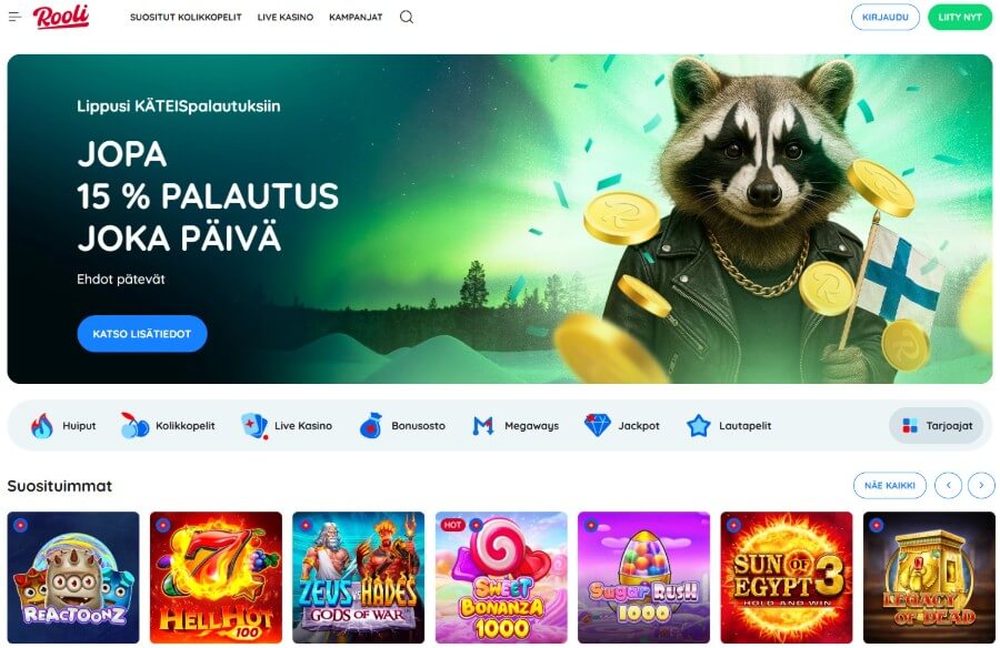 Rooli kasinoarvostelu: etusivu