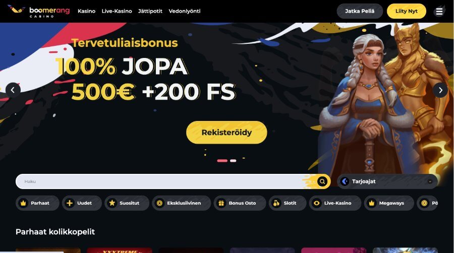 Boomerang Casino etusivu